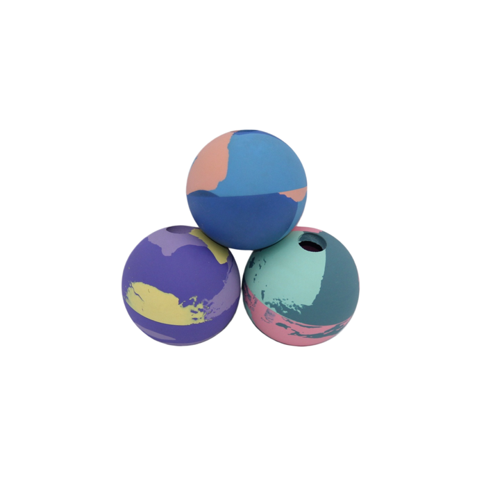 Happy Tails 6 x 6 x 18cm Rubber Ball 3 Pack Dispenser