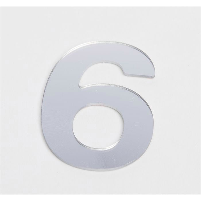 Sandleford Self Adhesive Numeral "6" 25mm Silver