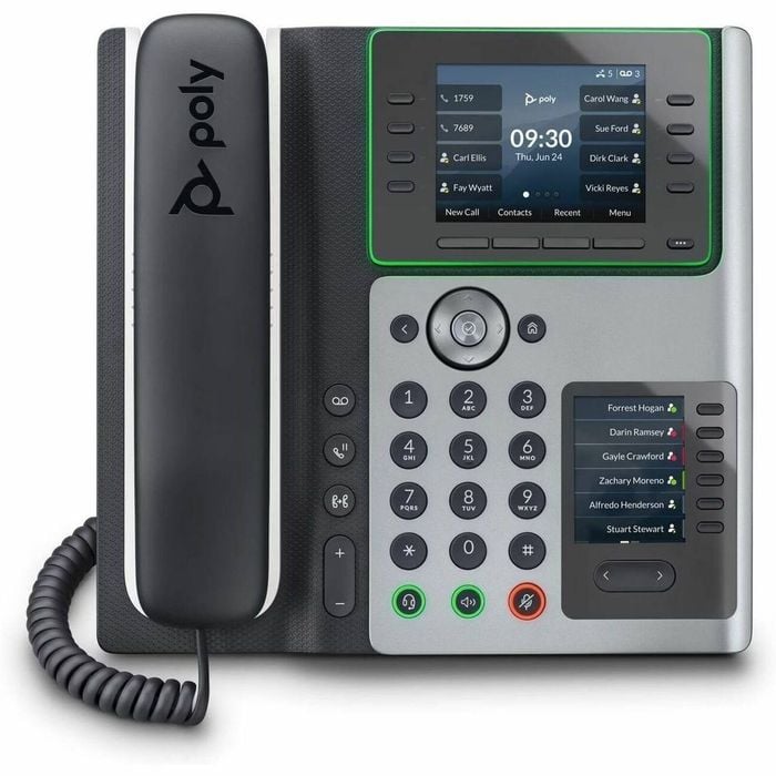 Poly Edge E450 Ip Phone - Corded - Corded/cordless - Wi-fi, Bluetooth - Desktop - Black - Voip - Ieee 802.11a/b/g/n/ac -