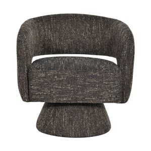 Ivie Fabric Swivel Accent Occasional Chair Chocolate