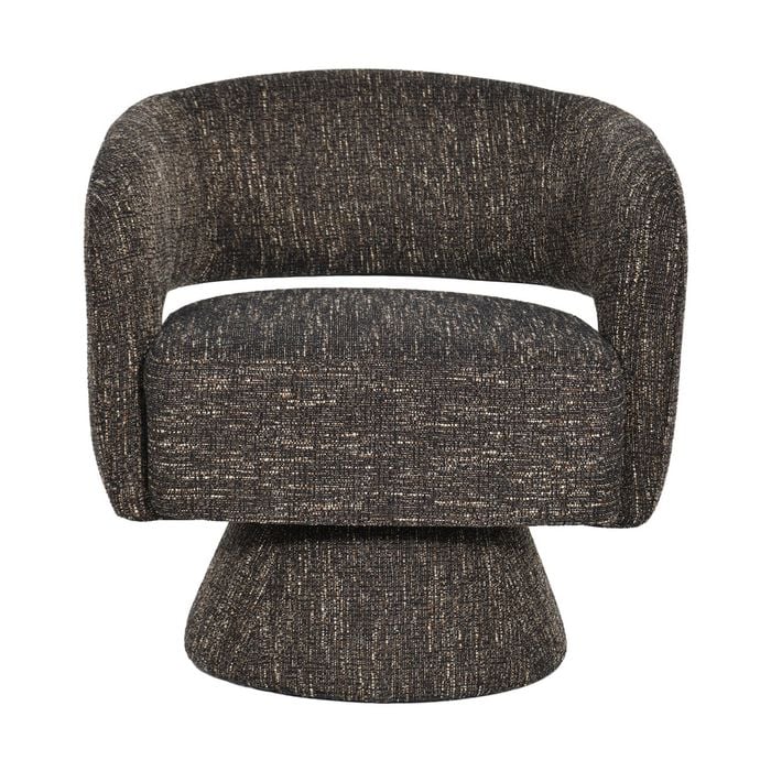 Ivie Fabric Swivel Accent Occasional Chair Chocolate