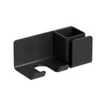 Todo Aluminium Alloy Hair Dryer Holder Caddy Wall Mount Shelf - Black