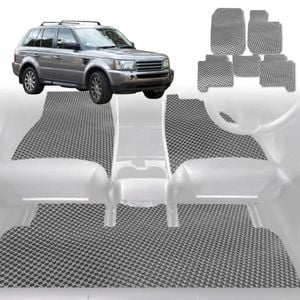 6D Diamond Car Floor Mats for Land Rover Range Rover Sport 2005-2013-Full Set-Grey-Outback GT
