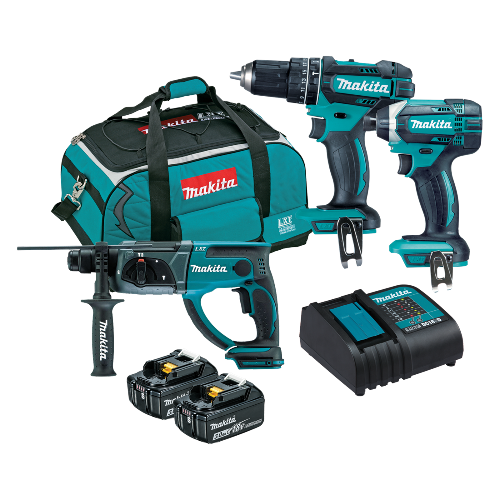 Makita 18V 9 Piece Cordless Combo Kit With 2 x 3.0Ah Lithium-Ion thumbnail 2