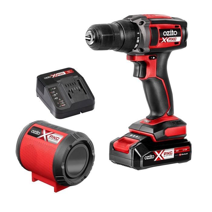 Ozito PXC 18V Compact Drill Driver & Speaker Kit PCDSK-250