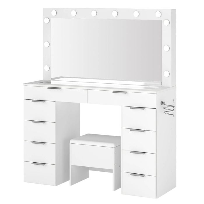 Levede Dressing Table Led Mirror Stool Set Vanity Desk 10 Drawer