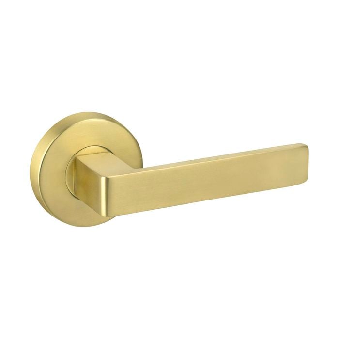 Delf Satin Brass Barcelona Dummy Lever Set