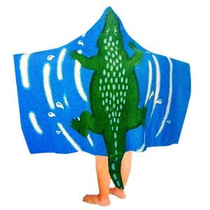Kids Cotton Velour Beach Cape Crocodile 60x120 cm