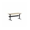 Olg Klass Black Frame New Oak Ravine Top With Cable Management Scallop Height Adjustable Desk L1800mm X W750mm