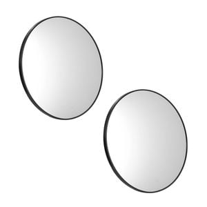 Oikiture Wall Mirrors Round 60cm Black Set of 2 Home Decor