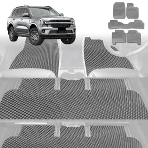 6D Diamond Car Floor Mats for Ford Everest 2022-Current-Ultimate Set-Grey-Outback GT