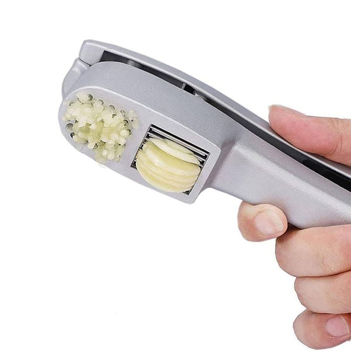 Catzon 2-in-1 Garlic Press with Ergonomic Handle