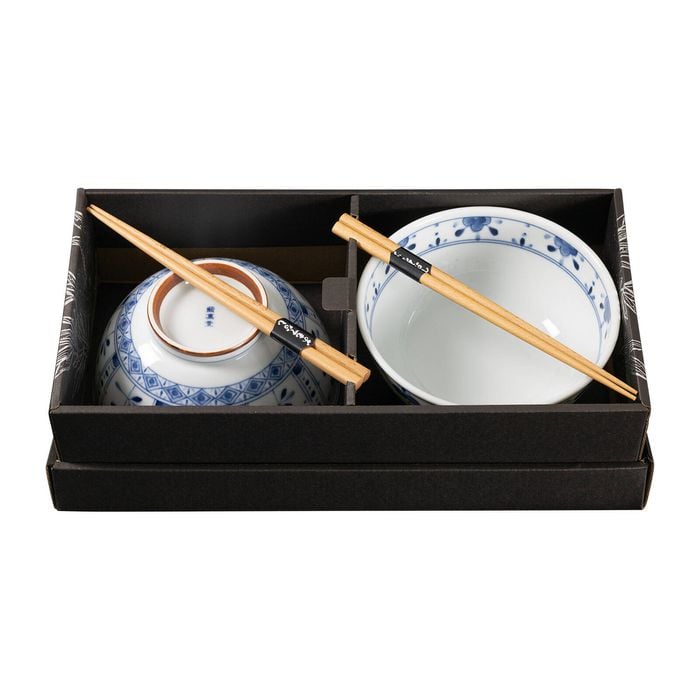 Omotenashi Tachibana Set of 2 Donburi Bowls & Chopsticks