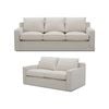 Plushy 2 + 3 Seater Sofa Set Fabric Uplholstered Lounge Couch - Stone