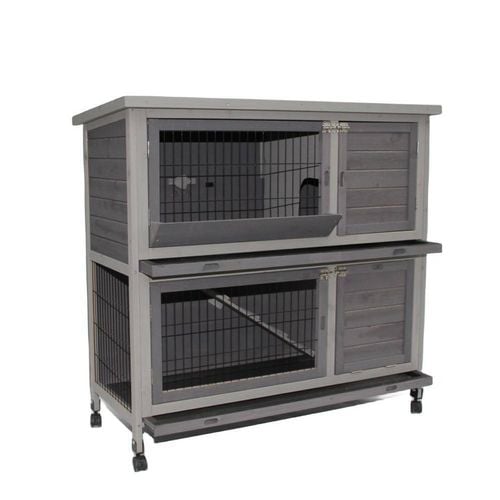 YES4PETS 110cm XL Double Storey Rabbit Hutch Guinea Pig Cage Ferret Cat cage W Wheel Pull Out Tray Bunnings Australia