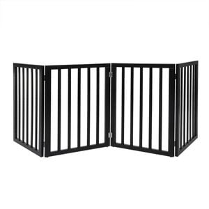 Pawz 4-Panel Wooden Foldable Pet Gate Black