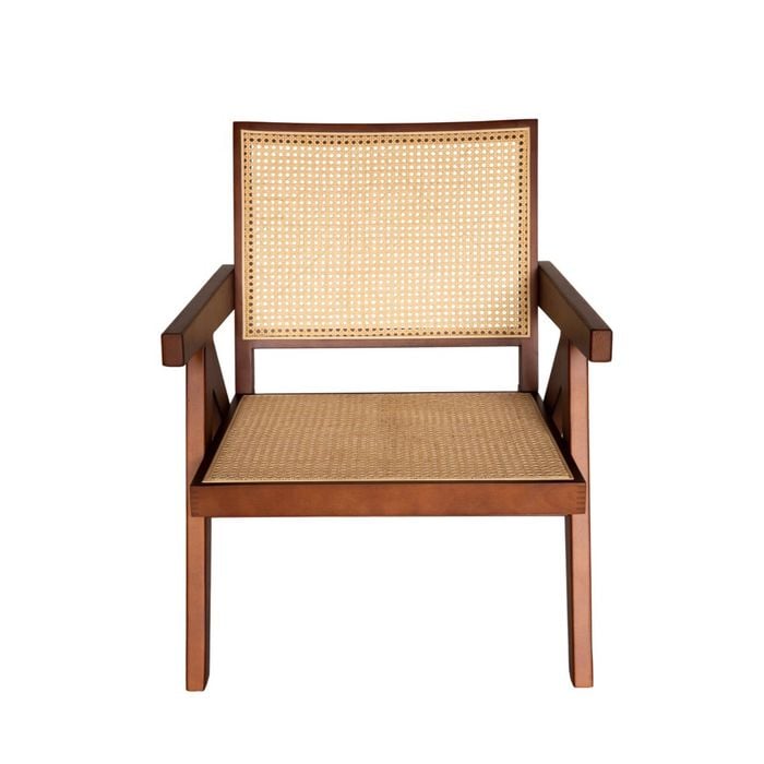 SK Designer Living | Replica Pierre Jeanneret Chandigarh Occasional Armchair - Walnut & Natural
