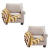SOGA 2X 220cm Yellow Zigzag Striped Throw Blanket