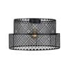 Brilliant 35cm Black Tier Laser Cut Metal Batten Fix Shade