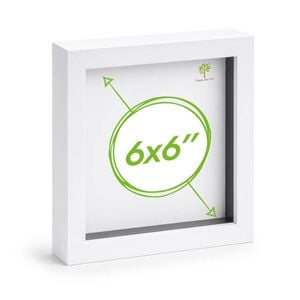 Nicola Spring 3d Box Photo Frame - 6" X 6" - White