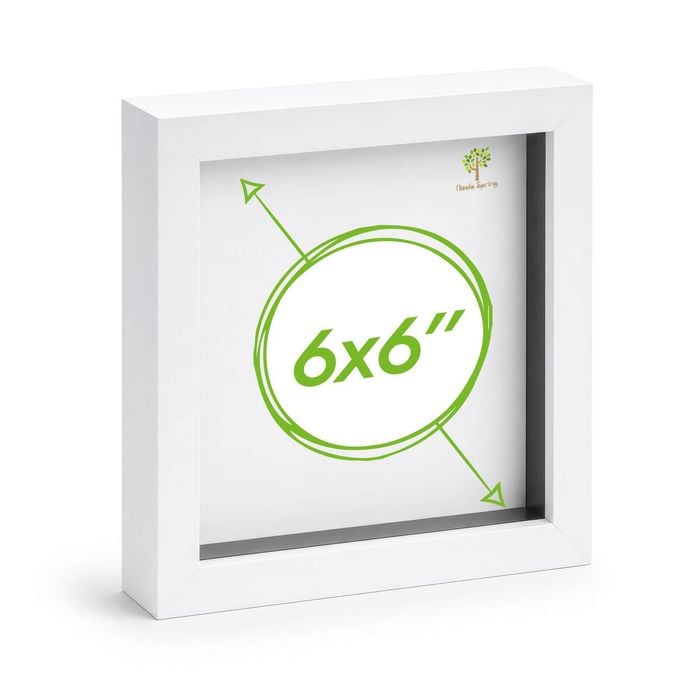 Nicola Spring 3d Box Photo Frame - 6" X 6" - White