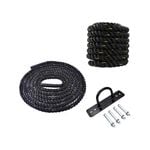 9m Battle Rope - Anchor Set included - 38mm Diameter Home Gym Strength Bootcamp