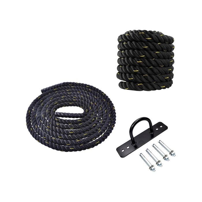 9m Battle Rope - Anchor Set included - 38mm Diameter Home Gym Strength Bootcamp