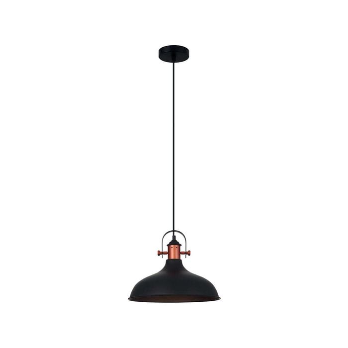 CLA Lighting NARVIK Dome with Copper Highlight Pendant Light - Black