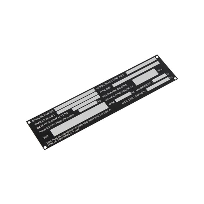 Sunrise VIN Number Plate 40 x 170mm - VNP