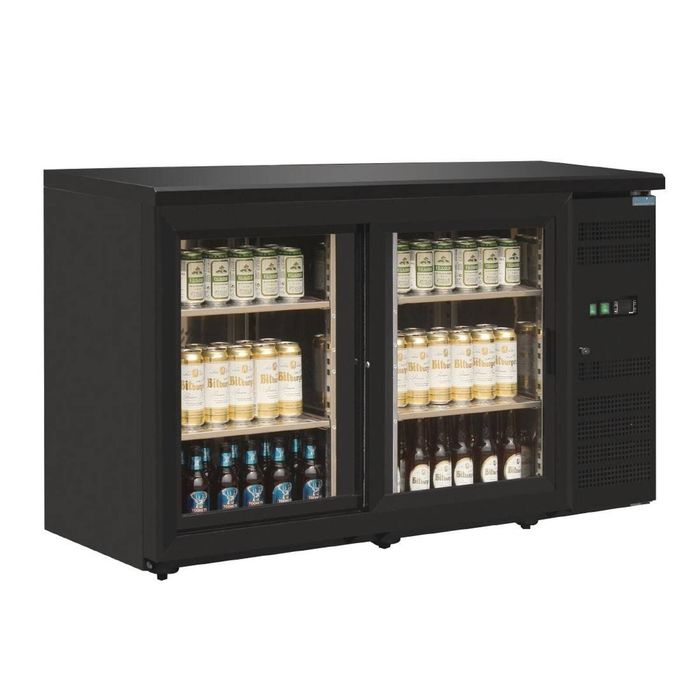 Polar Back Bar Display Cooler U-series Double Sliding Door 350l Cs102-a Fridge Commercial Beverage Storage Under Counter 1462mm