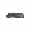 Christo Corner L shaped 3 Seater Easy Pull Out Sofa Bed with LHF Chaise Lounge Couch Upholstered Cover - Dark Grey