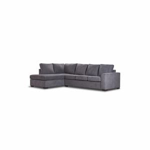 Christo Corner L shaped 3 Seater Easy Pull Out Sofa Bed with LHF Chaise Lounge Couch Upholstered Cover - Dark Grey
