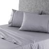 Onkaparinga Queen Bed Cotton Sheet Set w/Pillowcases Chilton Stripe - Silver