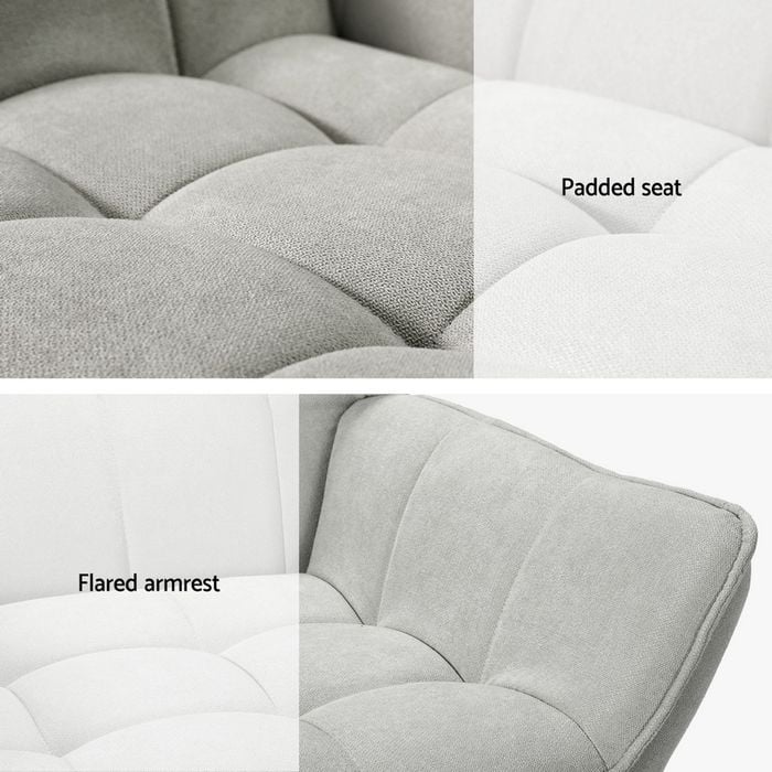 Artiss Armchair Fabric Grey Olive main image 0