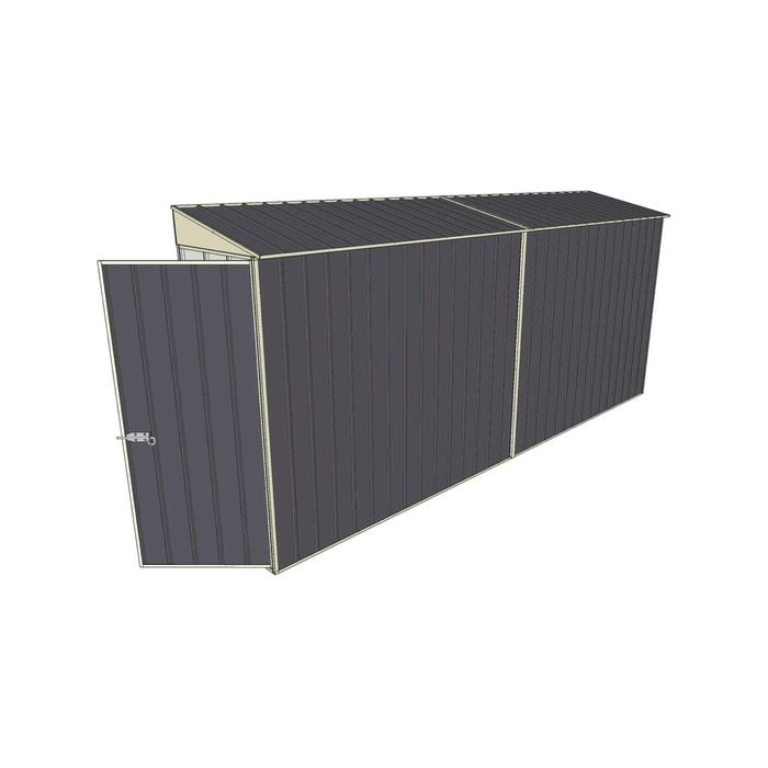 Build-a-Shed 0.8 x 4.5 x 2m Skillion Single Hinged Door Shed - Grey