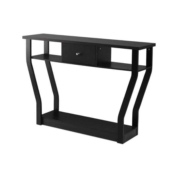 Costway Console Table W/drawer & Shelves Display Black