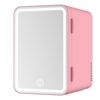 YOPOWER 8L Mini Skincare Fridge with Dimmable LED Light Mirror Pink