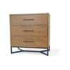 6IXTY Toulouse French Marquetry Chest of 3-Drawers Tallboy Storage Cabinet - Oak