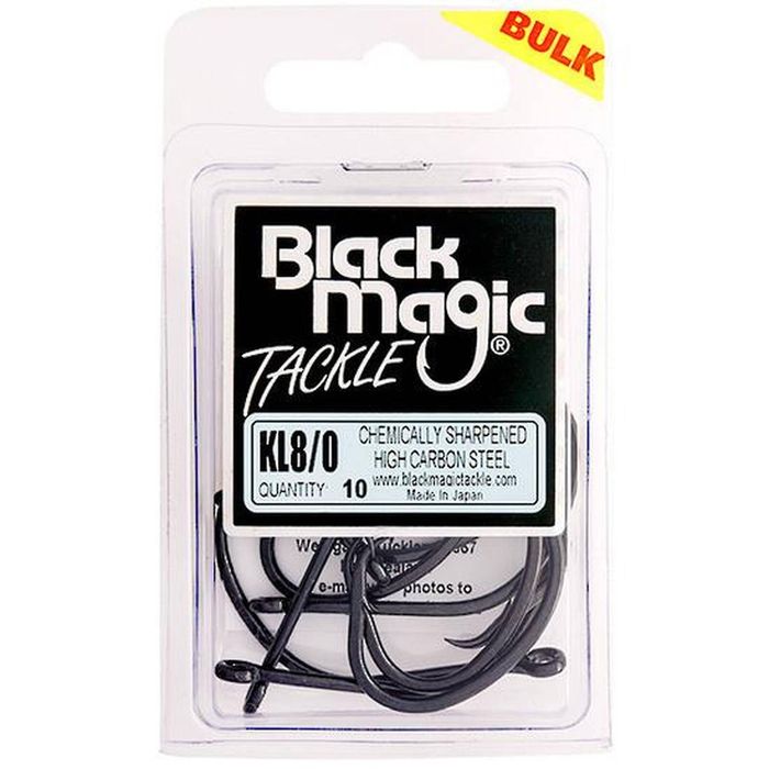 Black Magic KL Black Fishing Hook Large Bulk Pack 8/0