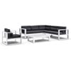 Santorini Package B Outdoor Aluminium Corner Lounge White & Denim Grey Cushions
