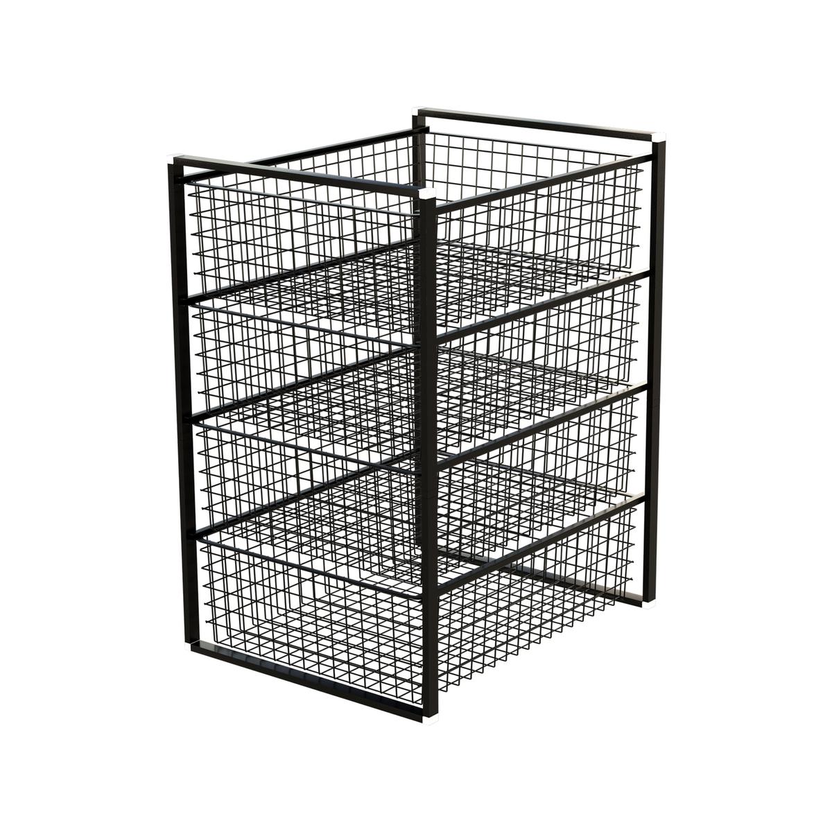 Flexi Storage Home Solutions 435 x 690 x 545mm Black 4 Wire Basket And ...