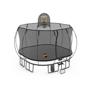 Springfree Large Square Trampoline 11 ft - Sports Accessory Bundle Basketball Hoop, Ladder and Bag