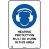 Pinnacle 600 x 400mm Poly Hearing Protection Must Be Worn In This Area Sign