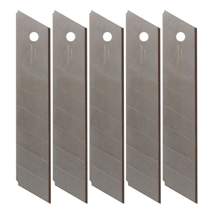 Fiskars 25mm Pro CarbonMax Snap Off Utility Blades - 5 Pack