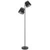 Telbix Valora Modern Standing Floor Lamp Light Foot Switch Metal Natural Fiber Gun Metal Black Patina
