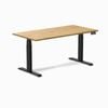 Desky Dual Light Oak Rubberwood Sit Stand Desk 150x75cm Matte Black Frame Leg