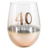Rose Gold 40 Ombre Stemless Wine Glass 600ml Drinking Cup