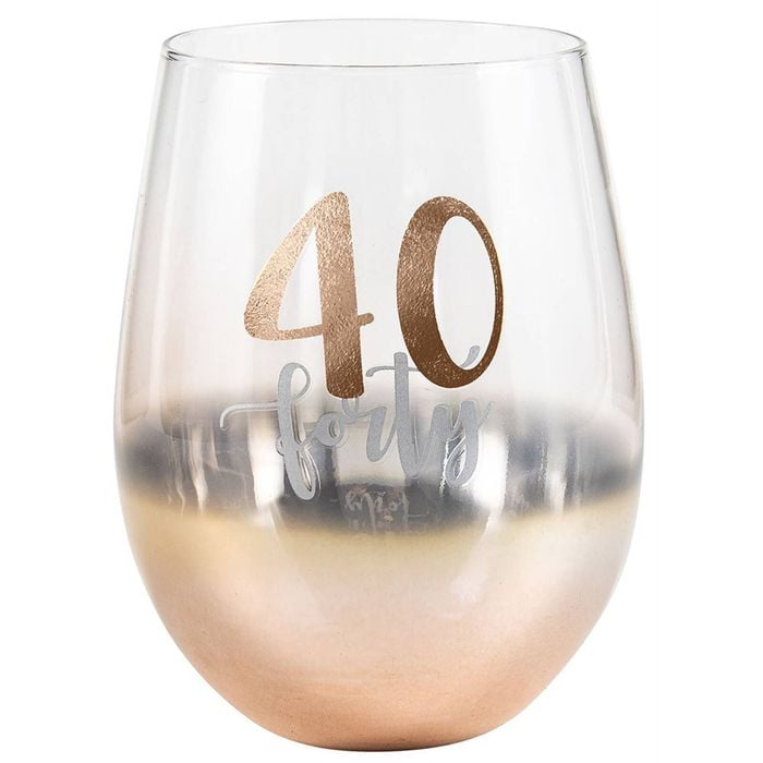 Rose Gold 40 Ombre Stemless Wine Glass 600ml Drinking Cup