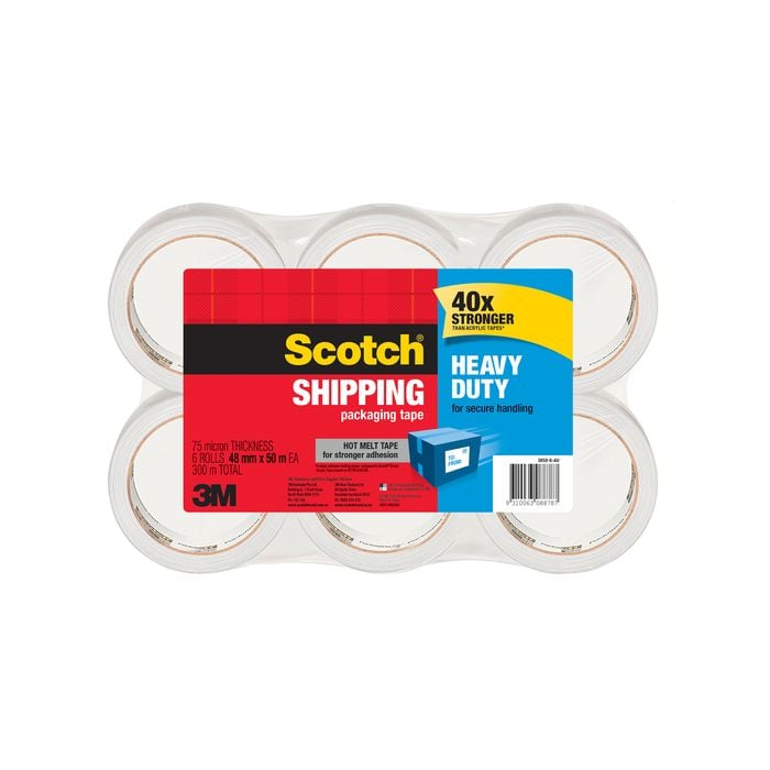 Scotch 48mm x 50m Heavy Duty Shipping Packaging Tape - 6 Pack