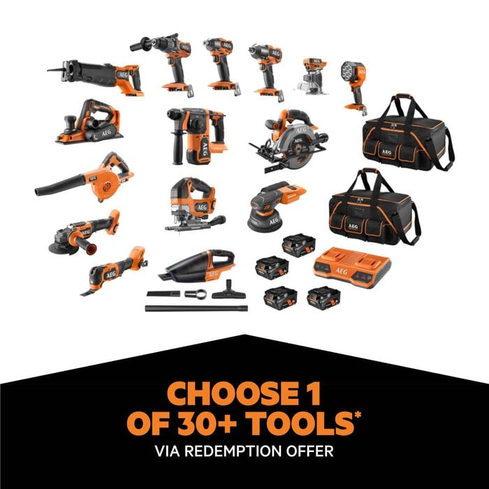 AEG 18V FUSION/Brushless 15-Piece 5Ah FORCE Kit A18FX15C254B